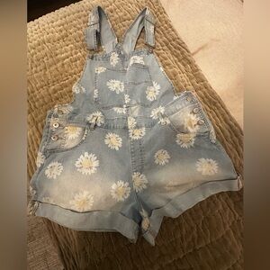 Floral Denim Overalls